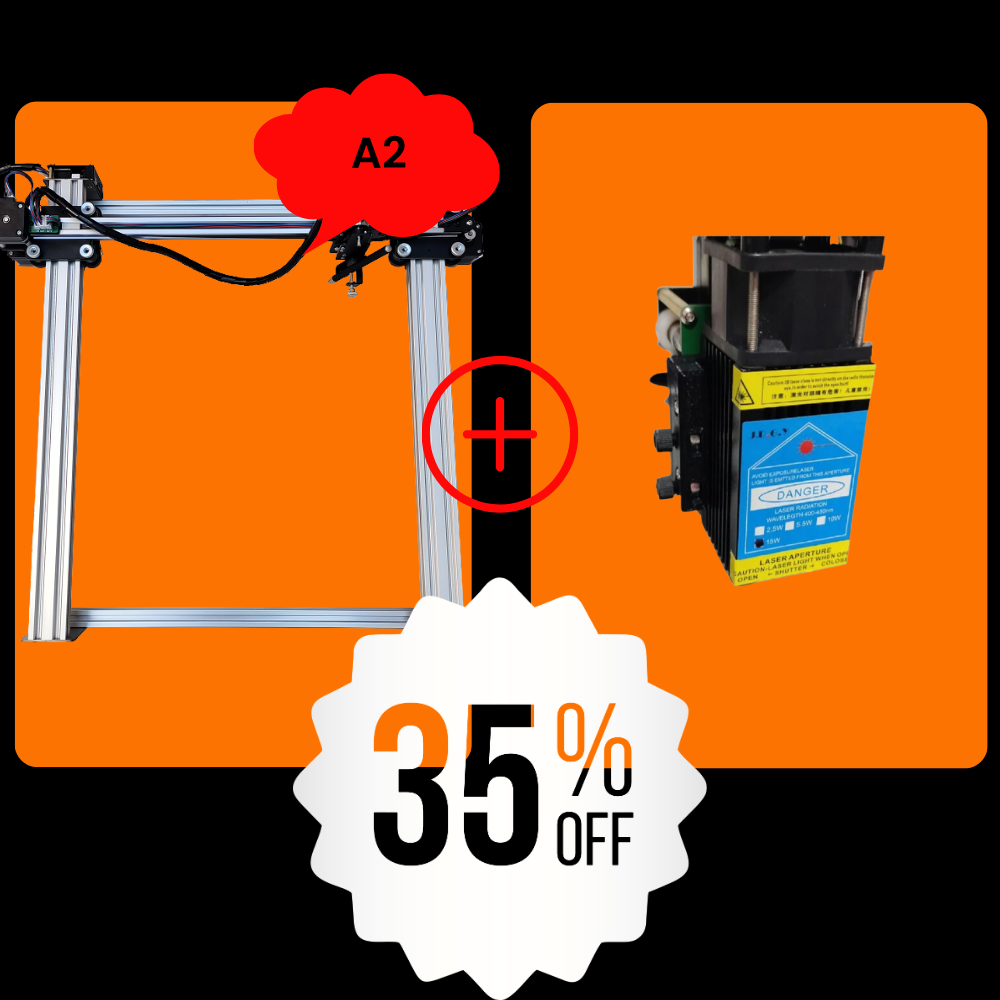iDraw H A2 Plotter de Bolígrafo + Cabezal Láser de 10W Paquete