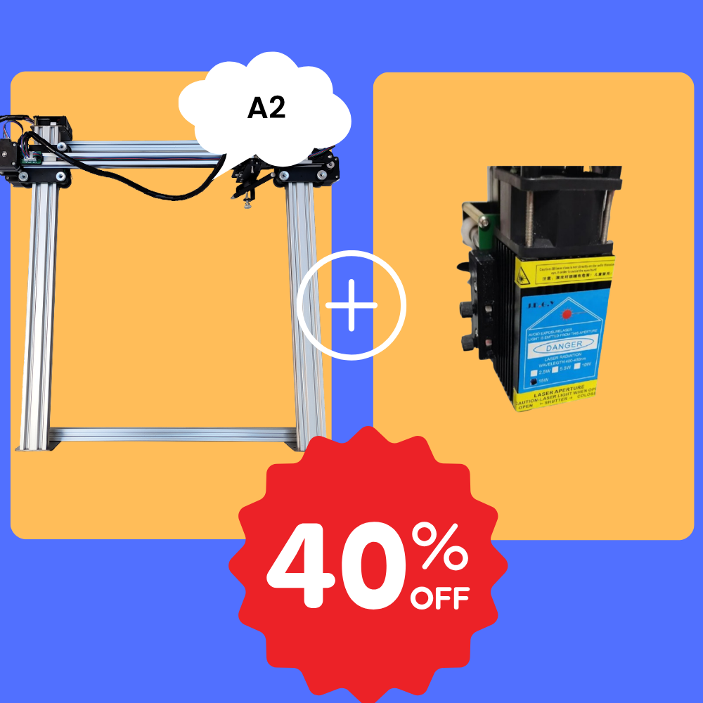 iDraw H A2 Plotter de Bolígrafo + Cabezal Láser de 10W Paquete