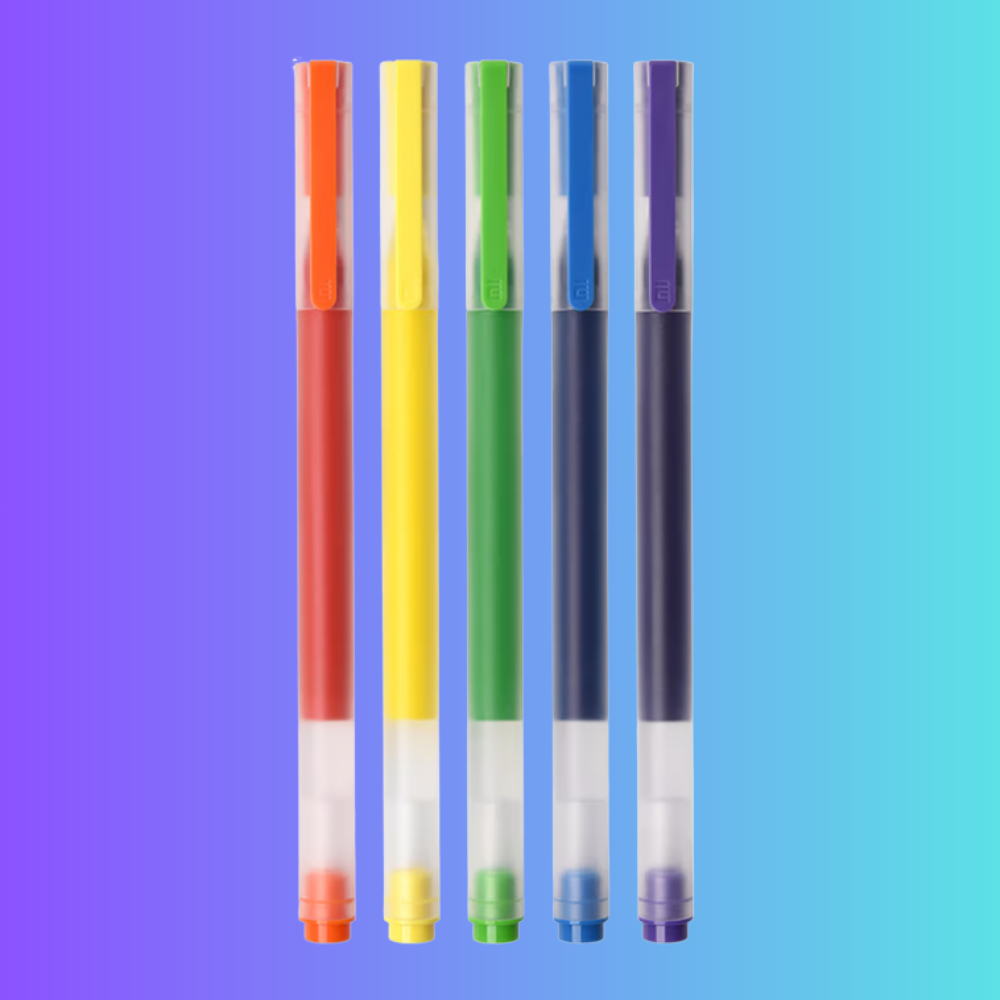 Plumas Fuente de Secado Rápido 0.5mm de 5 Colores para Dibujo y Escritura con Plotter de Pluma iDraw